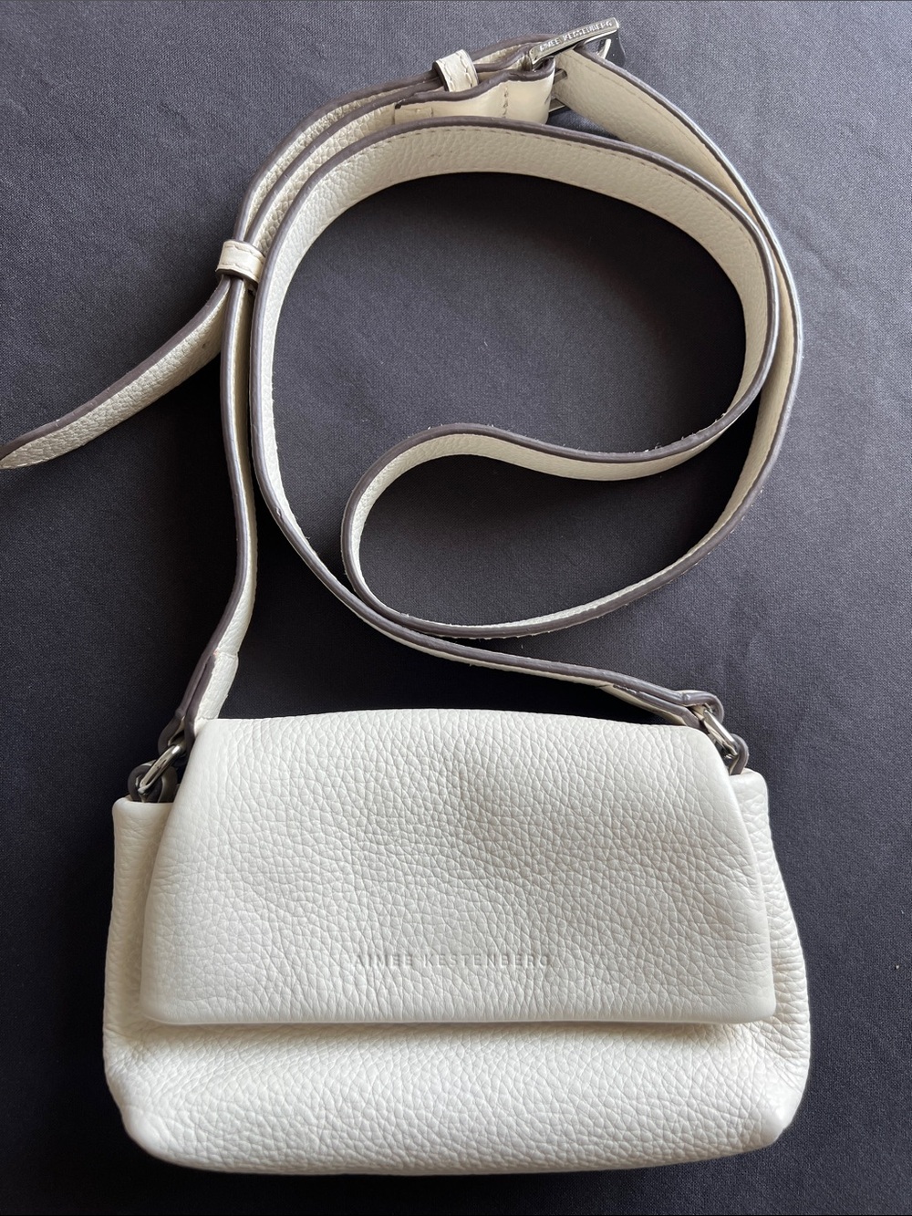 Aimee Kestenberg Cream Pebbled Leather Crossbody
